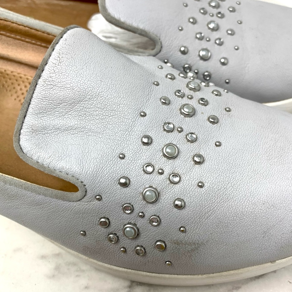 FitFlop Audrey Pearl Stud Gray Comfort Casual Loafer 8.5 Classic Comfy Neutral - Picture 10 of 16